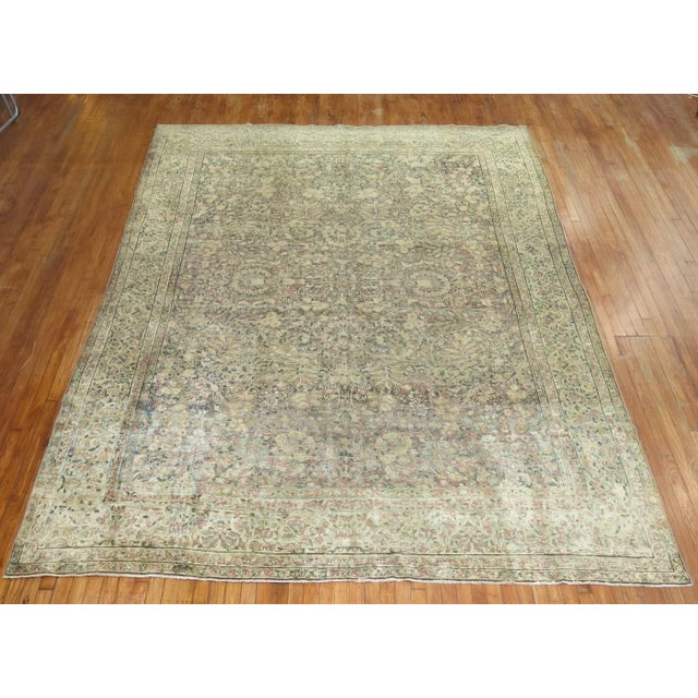 Lavender Lavender Antique Kerman, 8'7'' X 12' For Sale - Image 8 of 13