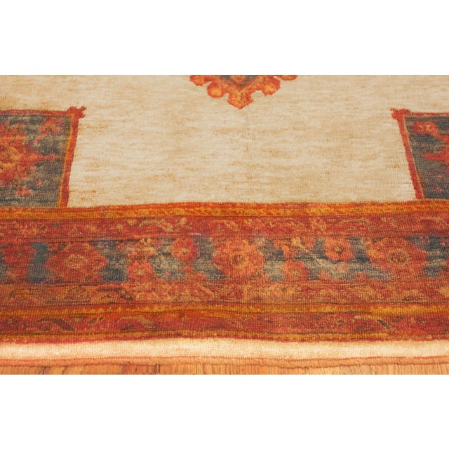 1900 - 1909 Early 20th Century Turkish Oushak Angora Rug For Sale - Image 5 of 7