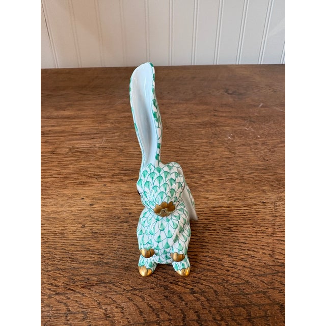 Herend Green and White Porcelain Bunny Rabbit For Sale In Mobile - Image 6 of 6