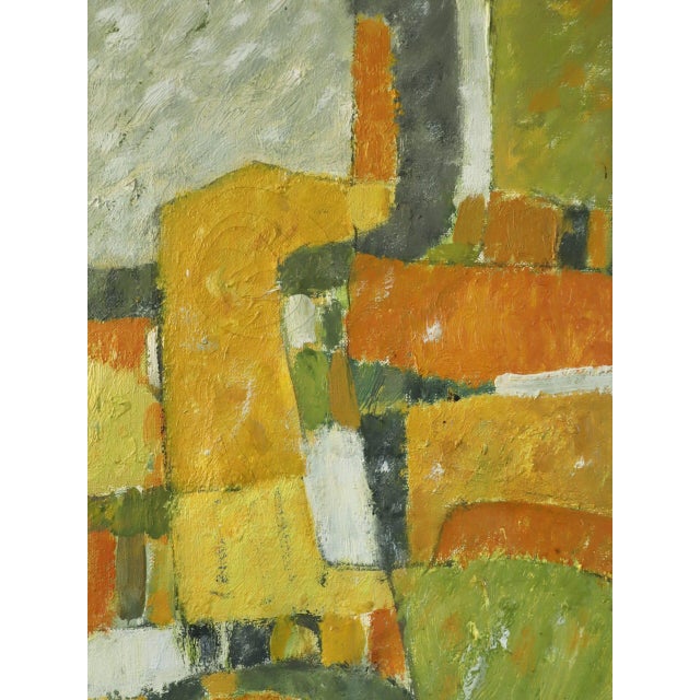 1970 Modernist 'Sunlit Forms' Vintage Swedish Original Abstract Geometric Oil Painting, Framed For Sale - Image 10 of 14