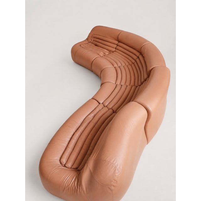 1978 Vintage Italian Leather 9-Piece Wedge/Curved Modules For Sale - Image 9 of 12