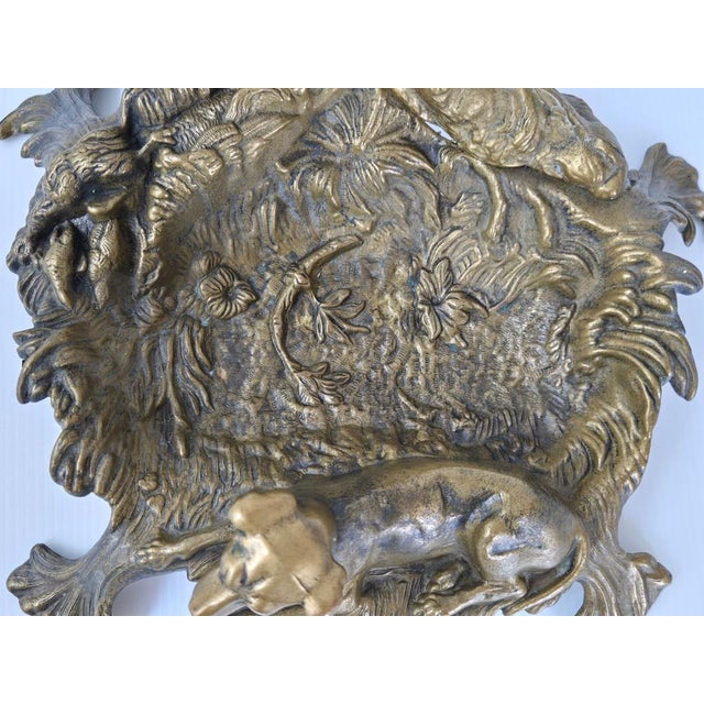 Gold Vintage Hunting Scene Umbrella Stand in Gilded Brass, 1950s For Sale - Image 8 of 11