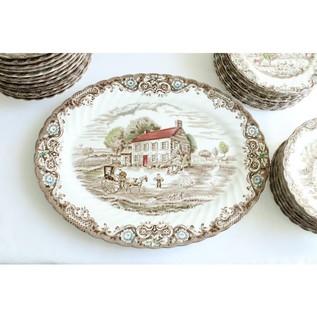 English Johnson Brothers Staffordshire Georgian Heritage Hall Dinnerware Set, 69 Pieces For Sale - Image 11 of 15