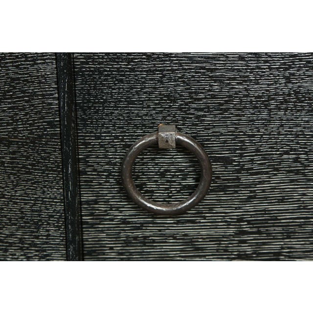 1950s James Mont Black Cerused Oak Credenza For Sale In New York - Image 6 of 11