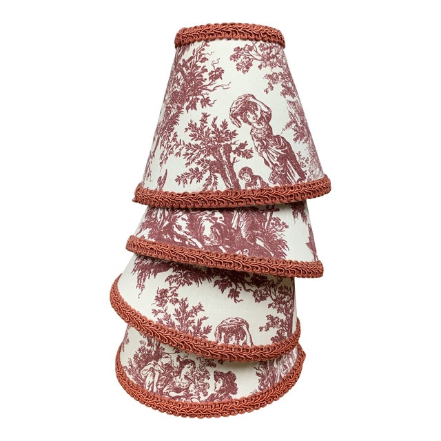 1990s French Style Toile Chandelier Lamp Shades Set of 4 Chairish