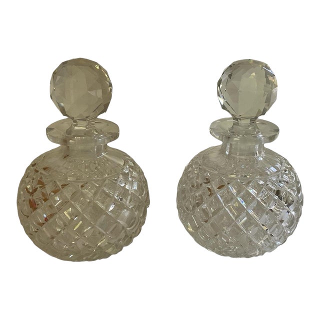 Rare Pair Antique Gorham American Brilliant Period Cut Glass Cologne Bottles 7.5 Usa C1890–1910 For Sale