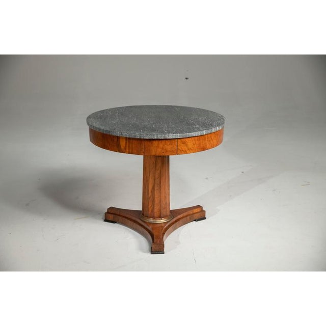 Wood Lombard Empire Table in Walnut with Marble Top, 1850 For Sale - Image 7 of 18