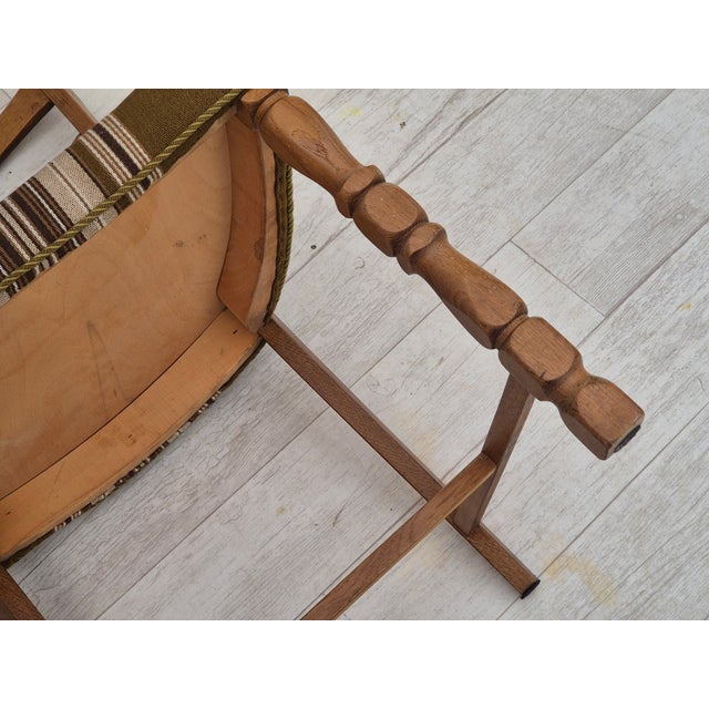 Danish Dining Chairs in Oak & Green Wool, 1970s, Set of 4 For Sale - Image 11 of 18