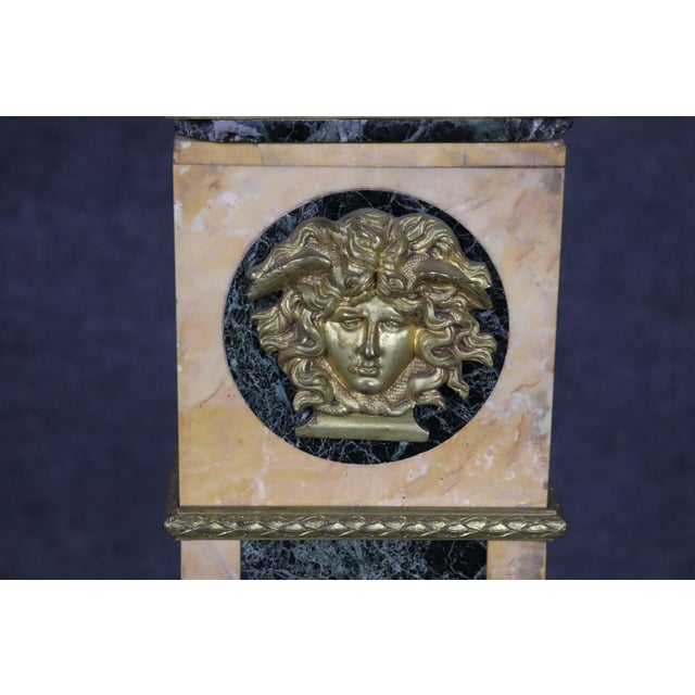 Late 19th Century 19th C French Louis XV Marble Pedestal With Bronze Figural Accents For Sale - Image 5 of 14