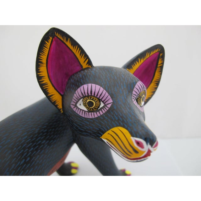 Oaxacan Alebrije Turning Fox Wood Carving Mexican Folk Art Figure Sculpture For Sale - Image 10 of 14