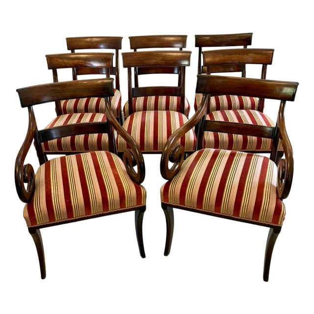 Antique Regency Mahogany Dining Chairs, 1830, Set of 8 For Sale