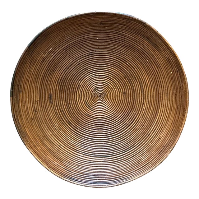 Vintage Pencil Reed Decorative Bowl For Sale
