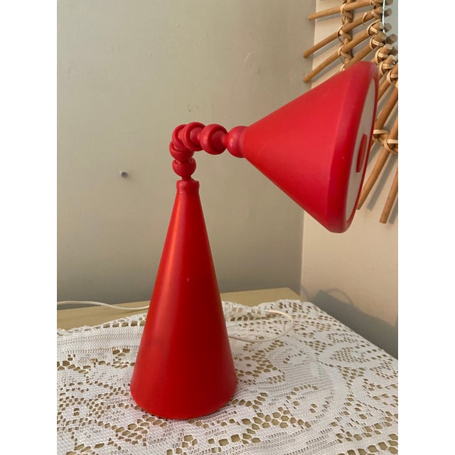 1990s 1990s Ikea Postmodern Fryebo Red Flexible Led Table Lamp For Sale - Image 5 of 8