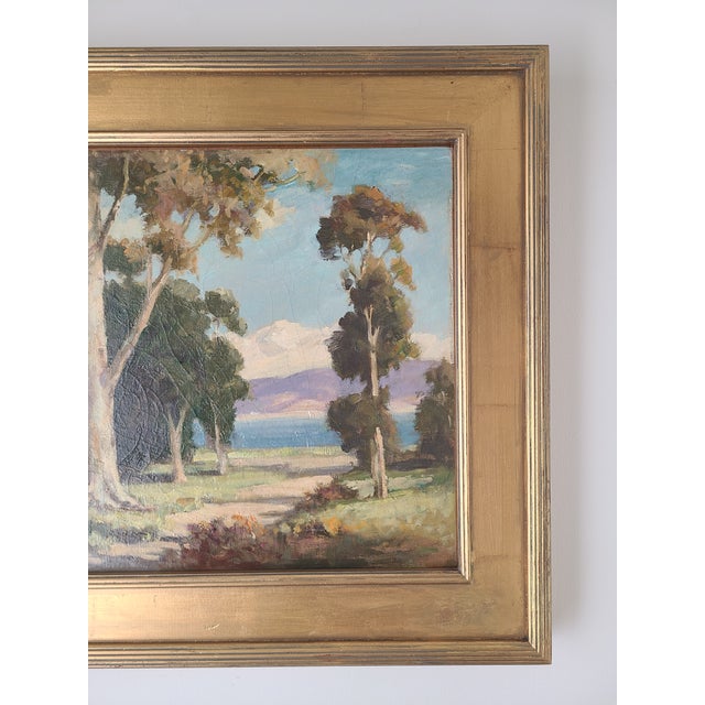 Vintage Plein Air Oil Painting 1950s California Bay Area Coastal Scene For Sale - Image 9 of 10