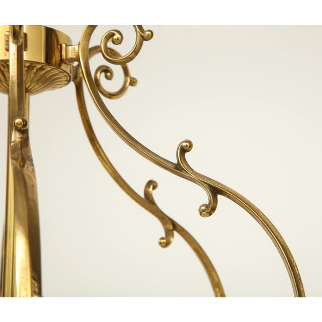 Brass Regency Style Gold-Lacquered Brass Hall Lantern For Sale - Image 8 of 12