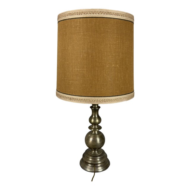 Large Silver Plated Brass Table Lamp, 1960s For Sale