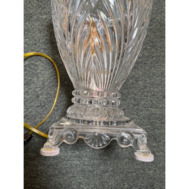 Pressed Glass Urn Style Table Lamp For Sale - Image 9 of 12