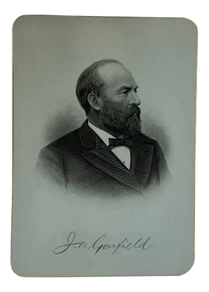 1881 James Garfield Portrait Steel Engraving Print