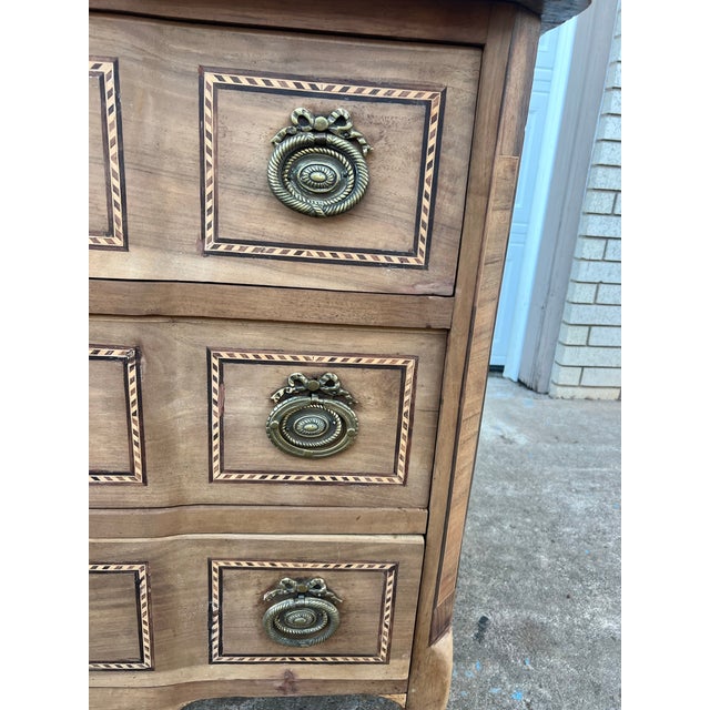 French 19th Century Louis XVI Bleached Walnut Marble Top Commode For Sale - Image 10 of 12