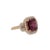 2020s 7.57cts Rasberry Garnet Ring With Lab Diamond Accents: Solid 14k Gold, 11mm For Sale - Image 5 of 8