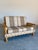 Vintage Danish Brutalist Henning Kjaernulf Style 2 seat sofa or loveseat. Light cream wool upholstery with traditional...