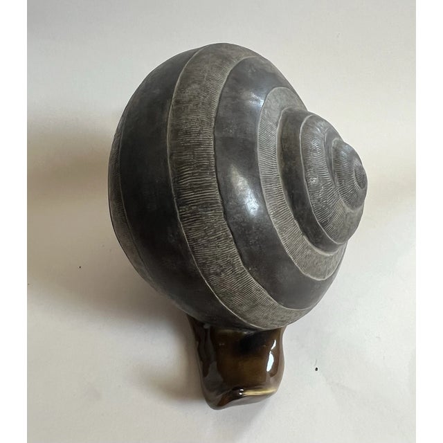 Vintage Anthony Freeman McFarlin California Pottery 11" Snail Figurine For Sale - Image 4 of 6