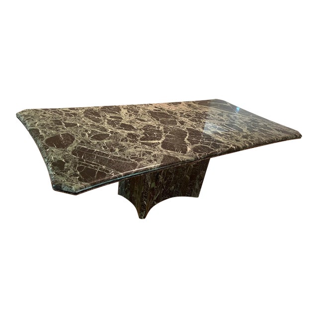 1970 Green Marble Italian Dining Table, Made in Italy For Sale