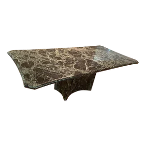 1970 Green Marble Italian Dining Table, Made in Italy
