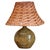 French Olive Green Glazed Studio Pottery Table Lamp with Rattan Shade, 1960s For Sale - Image 12 of 12