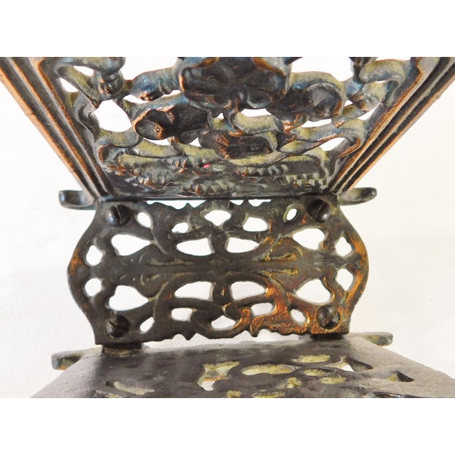 Gold Vintage Mid Century Figural Nude Woman Cast Metal Napkin or Letter Holder For Sale - Image 8 of 12