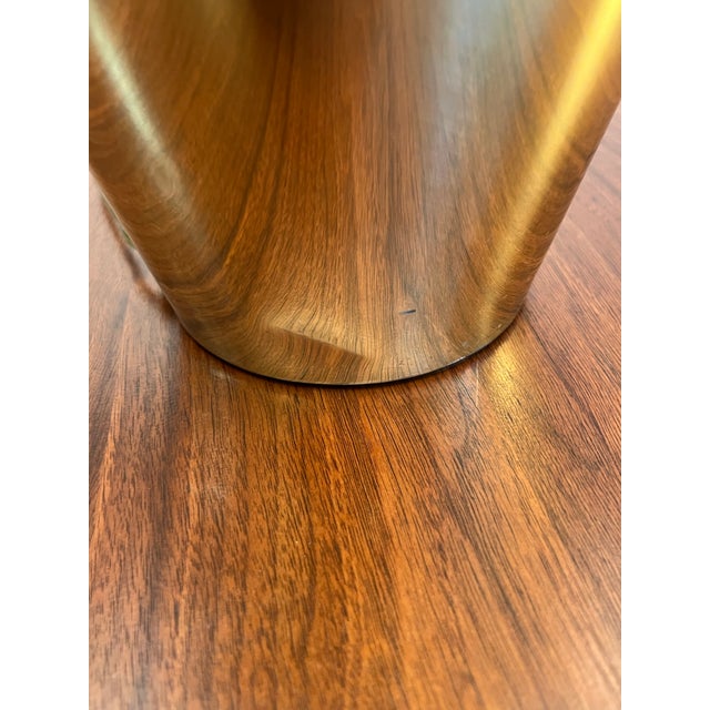Rare Pair Solid Brass Cone Cylinder v Shaped Table Lamps – Mid Century Modern 1970s New Shades Set of 2 For Sale - Image 9 of 11