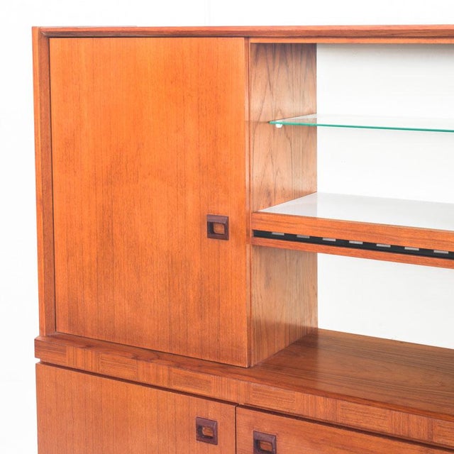 Brown Tall Vintage Scandinavian Sideboard in Teak, France, 1960s For Sale - Image 8 of 14