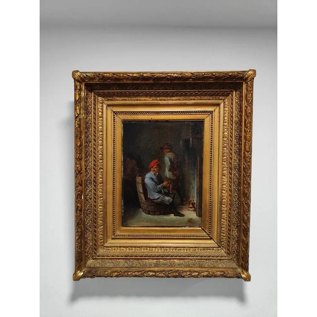 David Teniers the Younger, Tavern, Small Oil Painting, Framed For Sale - Image 9 of 13