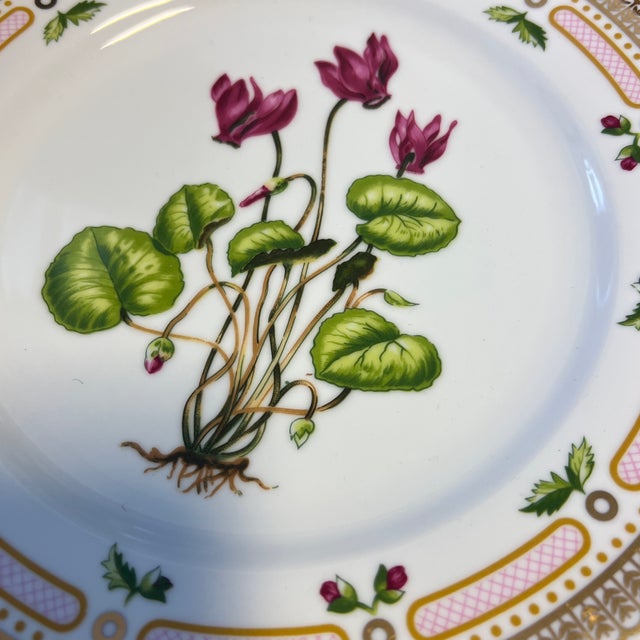 1960s Flower Plates in the Style of Flora Danica by George Briard - Set of 3 For Sale In West Palm - Image 6 of 12