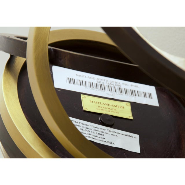Monumental Maitland-Smith Bronze & Brass Spiral Hurricane Candle Holders 29.5" - A Pair For Sale In Salt Lake City - Image 6 of 6