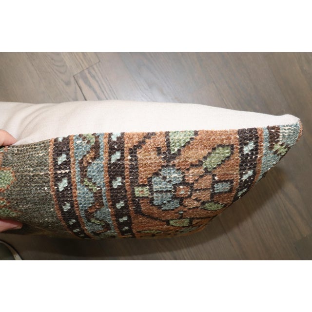 Early 20th Century Zabihi Collection Tribal Worn Persian Kurd Rug Lumbar Pillow - 0'11" x 1'7" For Sale - Image 4 of 4