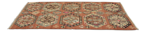 1960s Turkish Rustic Style Geometric Design Vintage Kilim Rug