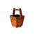 1990s Vintage Rustic Orange Square With Handle Wood Bucket For Sale - Image 5 of 6