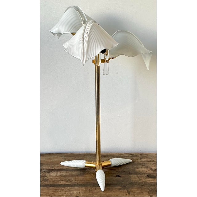 Vintage Italian Murano Calle Lily Table Lamp For Sale - Image 12 of 12