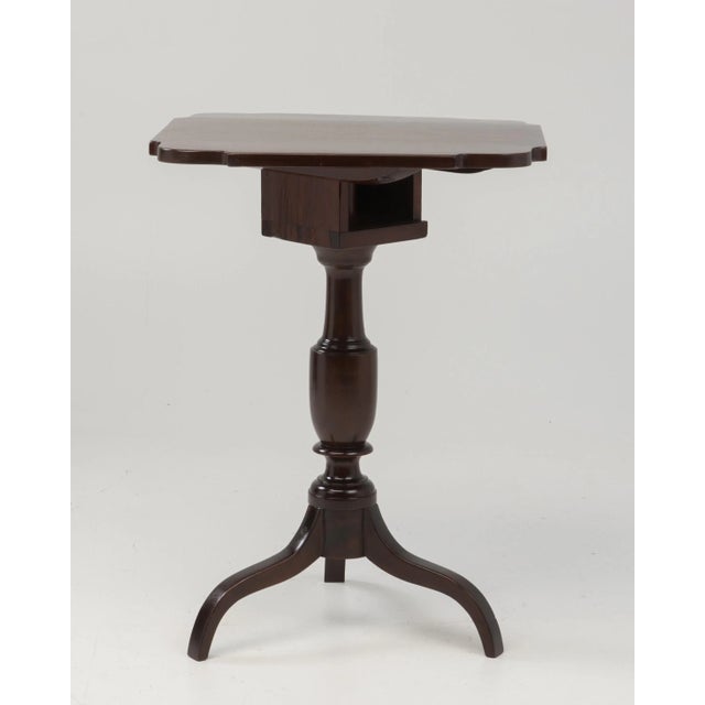 Wood 18th Century Federal Mahogany Tilt Top Candle Table Antique For Sale - Image 7 of 13