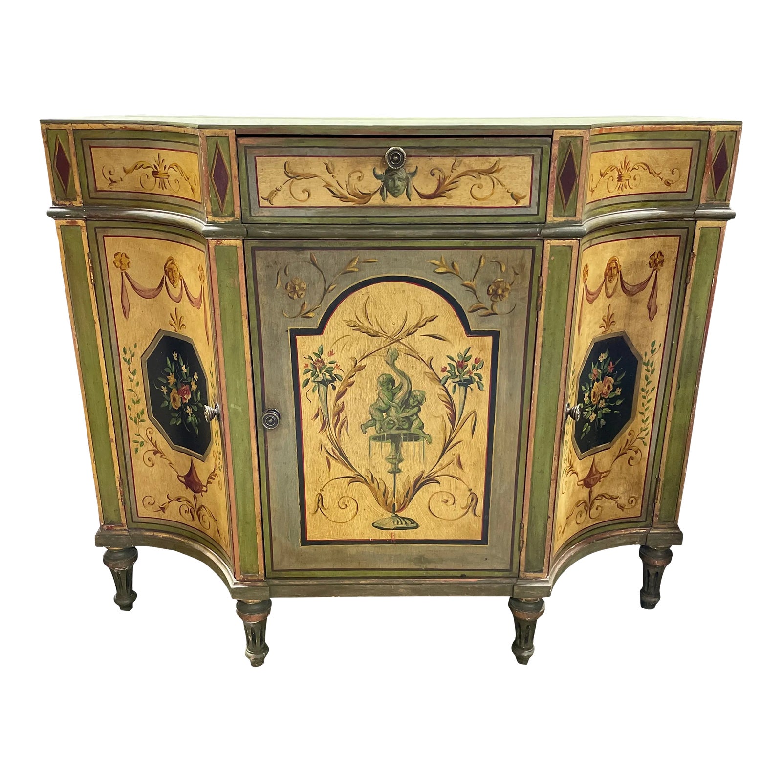 Late 20th Century Style Hand Painted With Drawer and 3