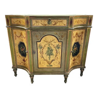 Late 20th Century Venetian Style Hand Painted Cabinet With Drawer and 3 Doors For Sale