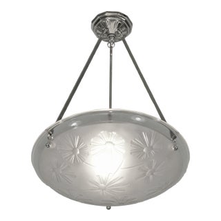 French Art Deco Pendant Light by Degue 1930 France - 2 Available For Sale