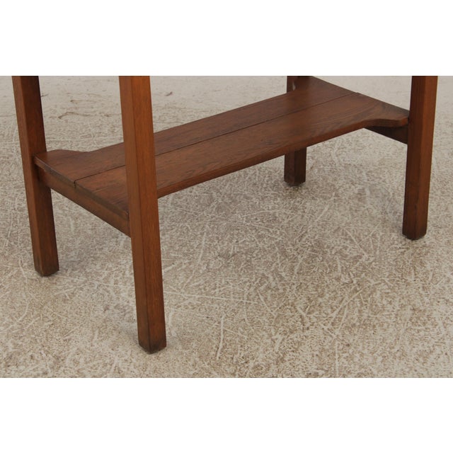 Brown Stickley Antique Oak Library Table For Sale - Image 8 of 12