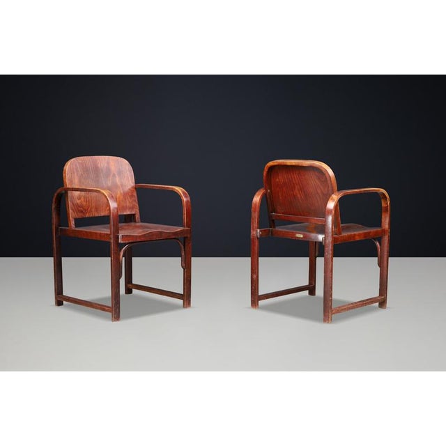 1930s Vintage 745/F Bentwood Side Chairs by Michael Thonet for Tatra, 1930s, Set of 2 For Sale - Image 5 of 18