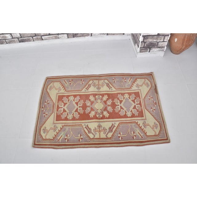 Handmade wool carpet in Turkish Anatolia , Vintage Oushak Rug,Turkish Vintage Anatolian Rug, Handmade wool Rug . One Of...