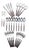 1960s Oneida Northland "Anticipation" Stainless Steel & Teak Composite Flatware, 26 Piece Set (For 4) For Sale