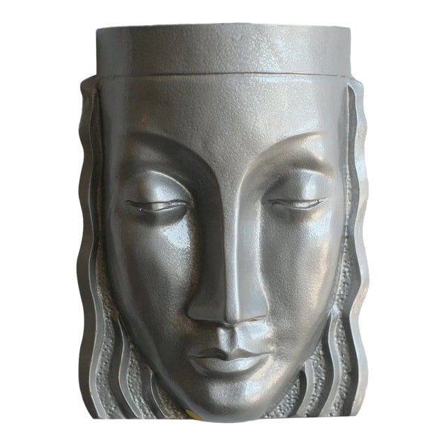 1970s Art Deco Sculptural Female Face Wall Sconce For Sale