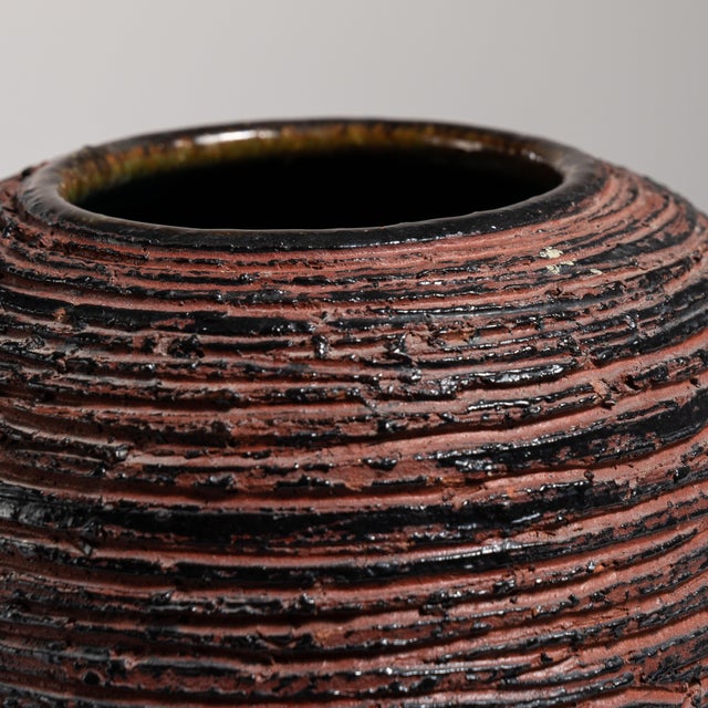 Ceramic 1960s German Dark Brown Ceramic Spara Keramik Vase For Sale - Image 7 of 15