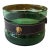 Vintage Emerald Glass Ice Bucket With Removal Leather Strap For Sale